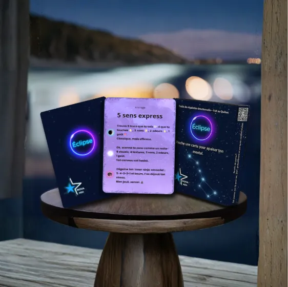 Jeu Éclipse - Vue d'ensemble de la boîte et des cartes
